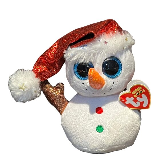 TY Flurry Beanie Boos Christmas Snowman Plush Toy NWT - Picture 1 of 3